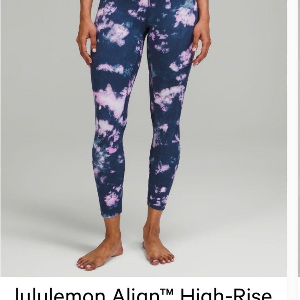 Lululemon Athletica High-Rise Tie-Dye Leggings - Blue and Pink